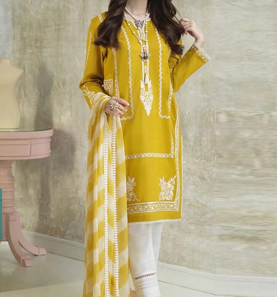 3 Pc Lawn Suit